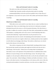 Ethics and Professional Conduct in Counseling – page 2