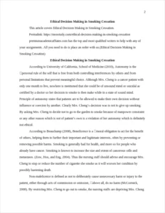 Ethical Decision Making in Smoking Cessation – page 2