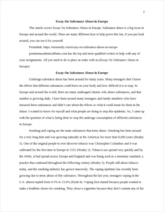 Essay On Substance Abuse in Europe – page 2