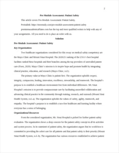 Pre-Module Assessment: Patient Safety – page 2