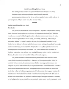 United General Hospital Case Study – page 2