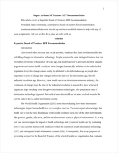 Report to Board of Trustees: HIT Recommendation – page 2