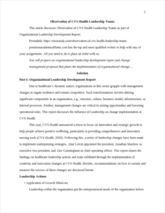 Observation of CVS Health Leadership Teams – page 2