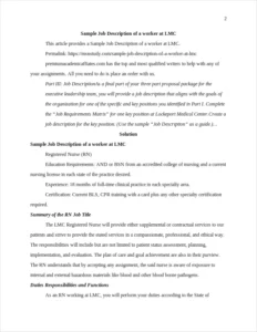 Sample Job Description of a worker at LMC – page 2