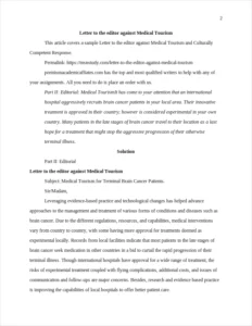Letter to the editor against Medical Tourism – page 2