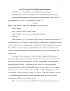 Medical Tourism and Culturally Competent Response – page 2