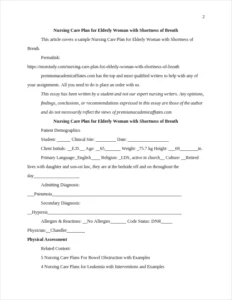 Nursing Care Plan for Elderly Woman with Shortness of Breath – page 2