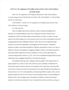 Week Two: The Application of Prevailing Trends and How These Trends Influence Curricular Design – page 2