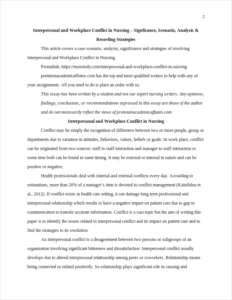 Interpersonal and Workplace Conflict in Nursing – page 2