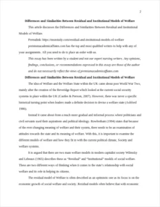Residual and Institutional Models of Welfare – page 2