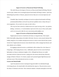 Impact of Exercise on Physical and Mental Well-being – page 2