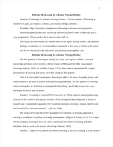 Patterns Of Knowing To Advance Nursing Practice – page 2