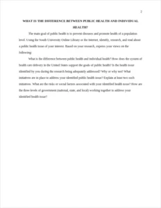 WHAT IS THE DIFFERENCE BETWEEN PUBLIC HEALTH AND INDIVIDUAL HEALTH? – page 2