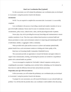 Final Care Coordination Plan – page 2