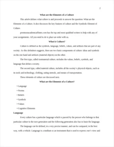 What are the Elements of a Culture – page 2