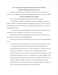 Nursing Argumentative Essay Ideas – page 2