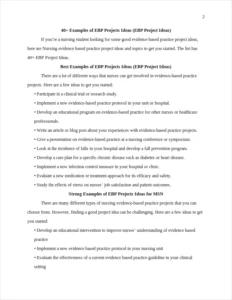 Examples of EBP Projects Ideas – page 2