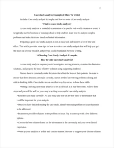 Case study analysis Examples – page 2