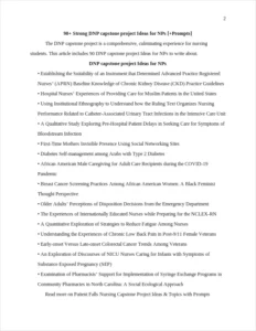 dnp capstone project ideas for nps – page 2