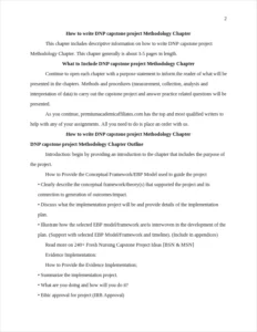 how to write dnp capstone project methodology chapter – page 2