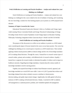 Week 8 Reflection on Learning and Practice Readiness – page 2