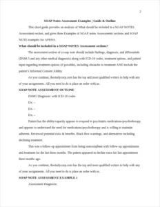 SOAP NOTES Assessment examples – page 2