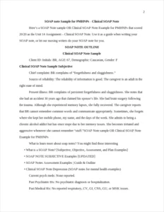 SOAP note sample – page 2
