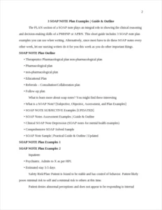 SOAP NOTE Plan Examples – page 2