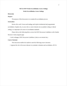 nr723-dnp-week 6accreditation across settings – page 2
