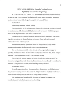 High-fidelity Simulation Teaching Strategy – page 2