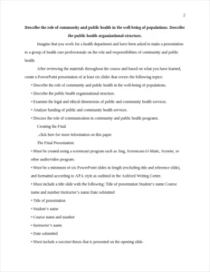 Describe the role of – page 2