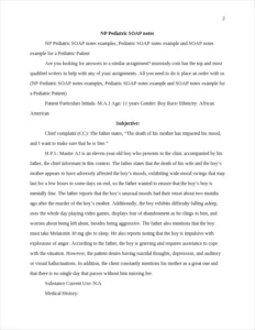 NP Pediatric SOAP notes examples – page 2