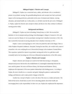 Hildegard Peplau's Theories and Concepts – page 2