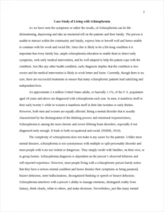 Case Study of Living with Schizophrenia – page 2