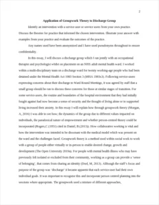 Application of Groupwork Theory to Discharge Group – page 2