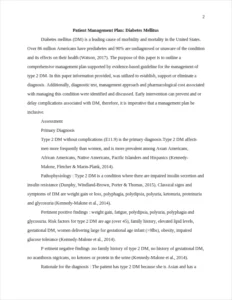 Patient Management Plan: Diabetes Mellitus – page 2
