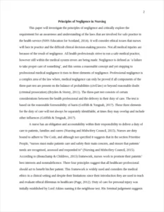 Principles of Negligence in Nursing – page 2
