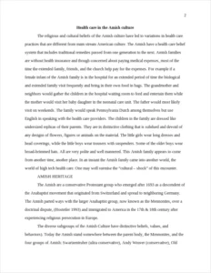 Health care in the Amish culture – page 2