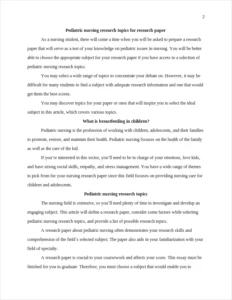 Pediatric nursing research topics for research paper – page 2