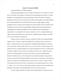 Impact of Learning Disabilities – page 2