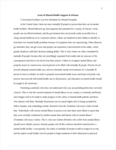Issue of Mental Health Support in Prisons – page 2