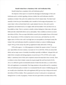 Should Ireland Have a Mandatory Folic Acid Fortification Policy – page 2