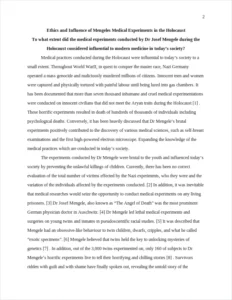 Ethics and Influence of Mengeles Medical Experiments in the Holocaust – page 2