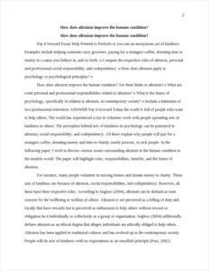 How does altruism improve the human condition? – page 2