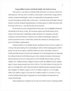 Young Children Exercise And Obesity Health And Social Care Essay – page 2