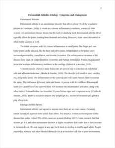 Rheumatoid Arthritis: Etiology- Symptoms and Management – page 2