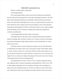 Public Health Communication Essay – page 2