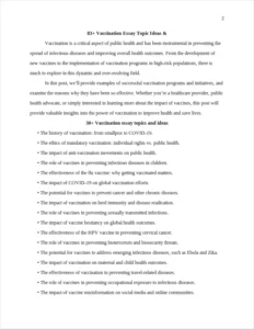 Vaccination Essay Topics – page 2