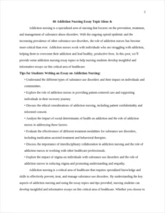 Addiction Nursing Essay Topics – page 2