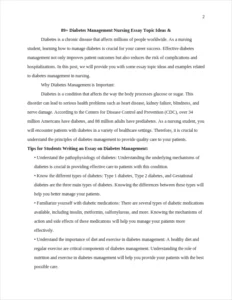 Diabetes Management Nursing Essay Topics – page 2